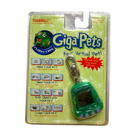 Vtg Giga Pets Floppy Frog Virtual Pet Collectible 1997 Tiger Electronics Toy NEW - Picture 1 of 4